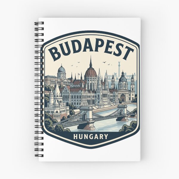 Item preview, Budapest Hungary Vintage Skyline Travel Emblem designed and sold by k3rstman1.