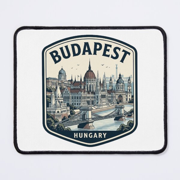 Item preview, Budapest Hungary Vintage Skyline Travel Emblem designed and sold by k3rstman1.