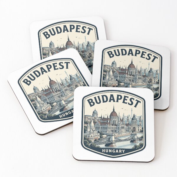 Item preview, Budapest Hungary Vintage Skyline Travel Emblem designed and sold by k3rstman1.
