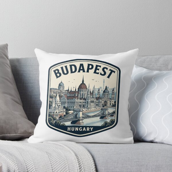 Item preview, Budapest Hungary Vintage Skyline Travel Emblem designed and sold by k3rstman1.