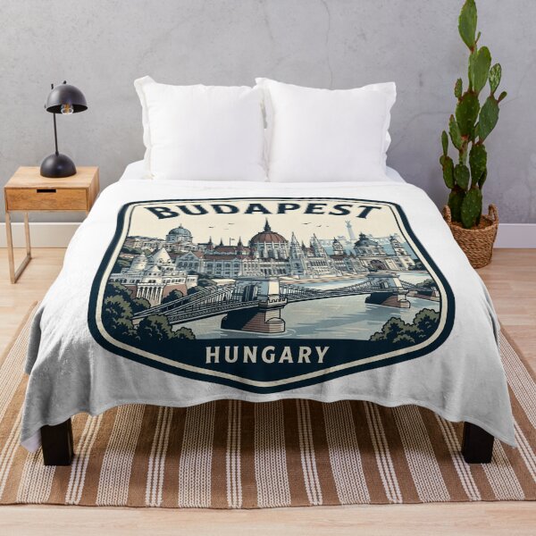 Item preview, Budapest Hungary Vintage Skyline Travel Emblem designed and sold by k3rstman1.