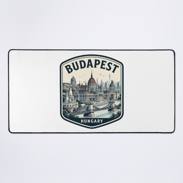 Item preview, Budapest Hungary Vintage Skyline Travel Emblem designed and sold by k3rstman1.