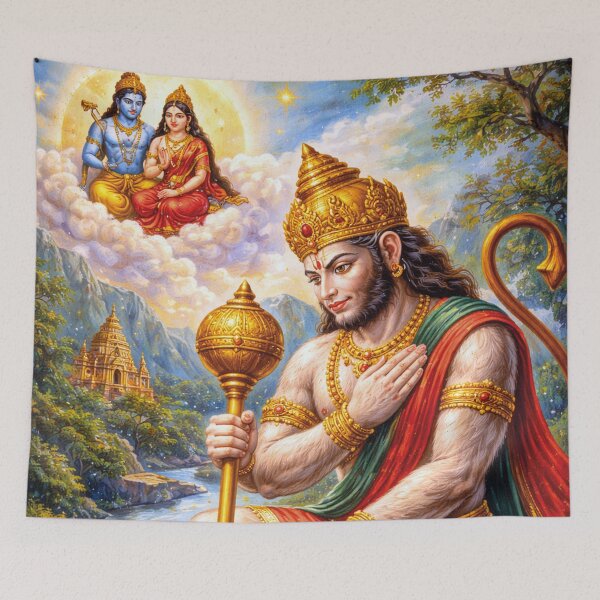 Item preview, Hanuman Spirit of Courage Painting - Hindu deity of Sacred Strength. designed and sold by GalleryKauffeld.