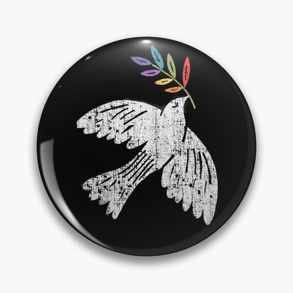 Item preview, Grungy Peace Dove with Rainbow Olive Branch - Distressed LGBTQ+ Freedom Bird Art designed and sold by Shopeon Designs.