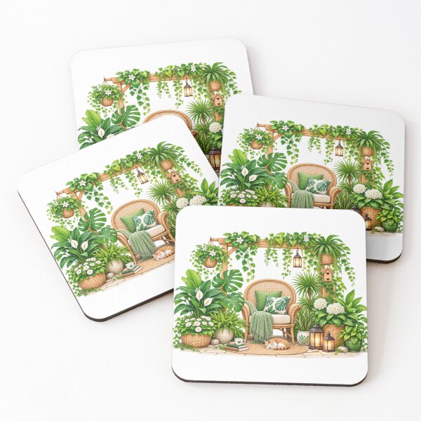 Item preview, Cozy Indoor Garden Chair with Plants – Tropical Boho Greenery Decor designed and sold by Reshmakhan.