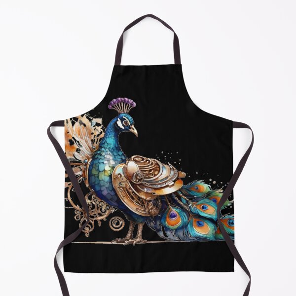 Item preview, Steampunk peacock – watercolor with gears & mechanical details designed and sold by Rose Design & Photos.