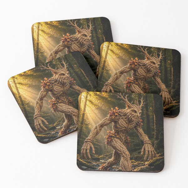 Item preview, Autumn Forest Guardian Crossing a Woodland Stream designed and sold by JUTElCONIC.