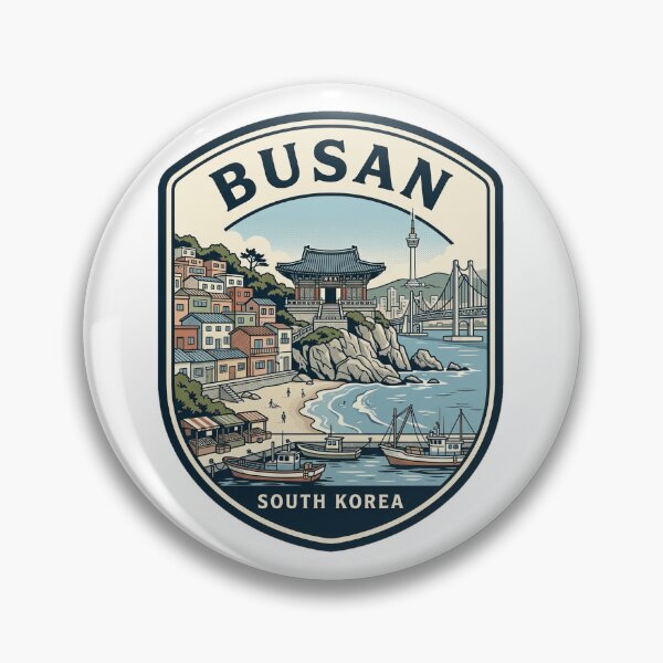 Item preview, Busan South Korea Vintage Travel Badge designed and sold by k3rstman1.
