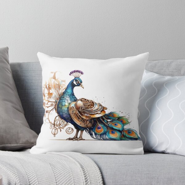 Item preview, Steampunk peacock – watercolor with gears & mechanical details designed and sold by Rose Design & Photos.