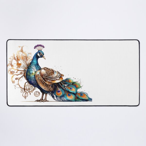 Item preview, Steampunk peacock – watercolor with gears & mechanical details designed and sold by Rose Design & Photos.