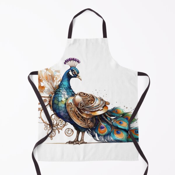 Item preview, Steampunk peacock – watercolor with gears & mechanical details designed and sold by Rose Design & Photos.