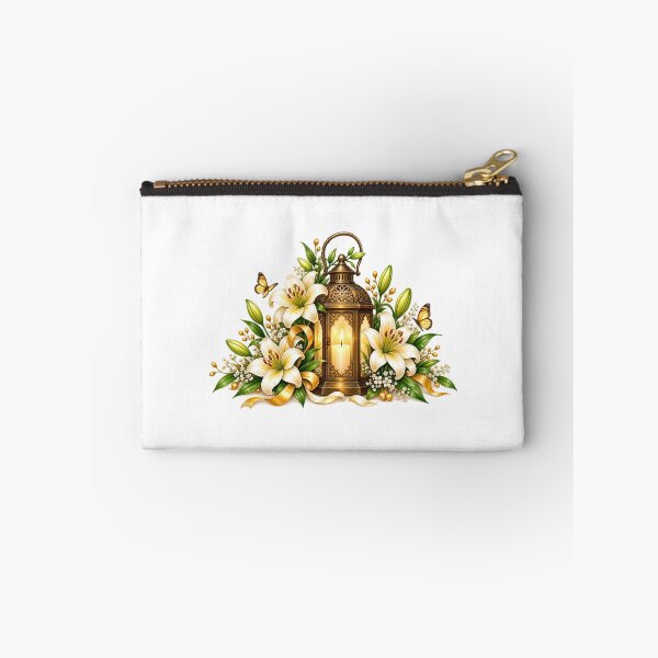 Item preview, Elegant Lily Floral Lantern Design – Golden Candle Butterfly Botanical Artwork designed and sold by Reshmakhan.