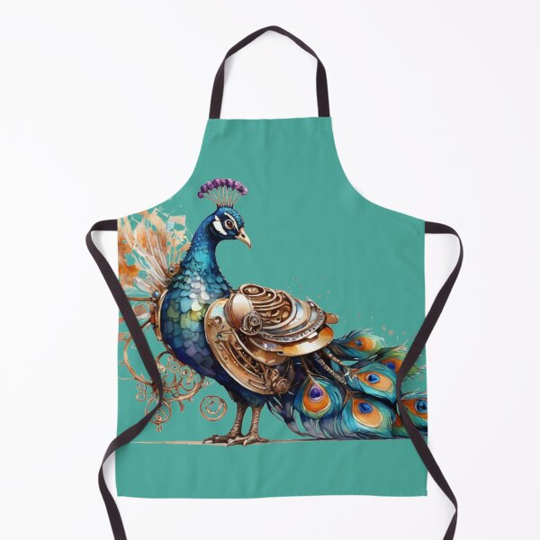 Item preview, Steampunk peacock – watercolor with gears & mechanical details designed and sold by Rose Design & Photos.