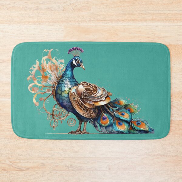 Item preview, Steampunk peacock – watercolor with gears & mechanical details designed and sold by Rose Design & Photos.
