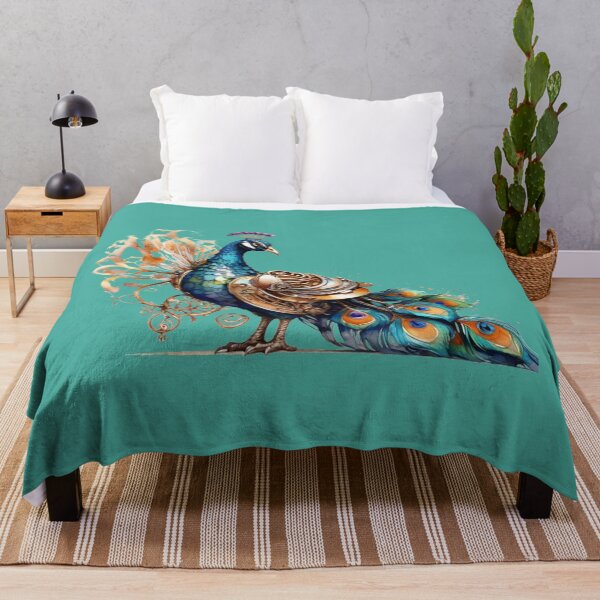 Item preview, Steampunk peacock – watercolor with gears & mechanical details designed and sold by Rose Design & Photos.
