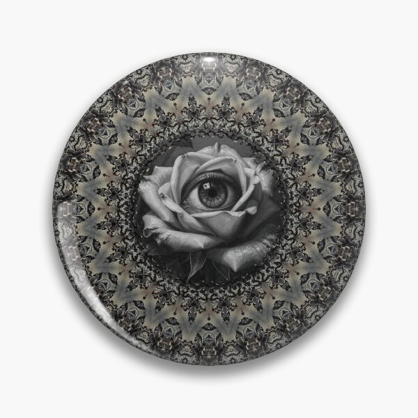 Item preview, Gothic Eye Rose Mandala Dark Floral Art designed and sold by cr6zym1nd.