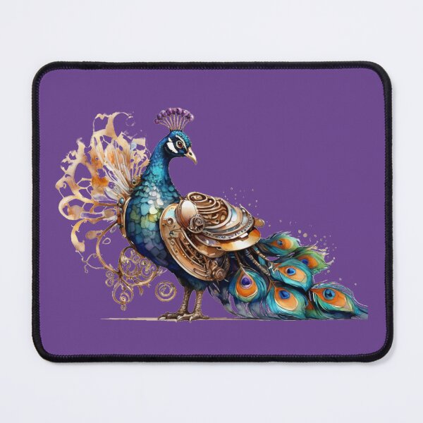 Item preview, Steampunk peacock – watercolor with gears & mechanical details designed and sold by Rose Design & Photos.