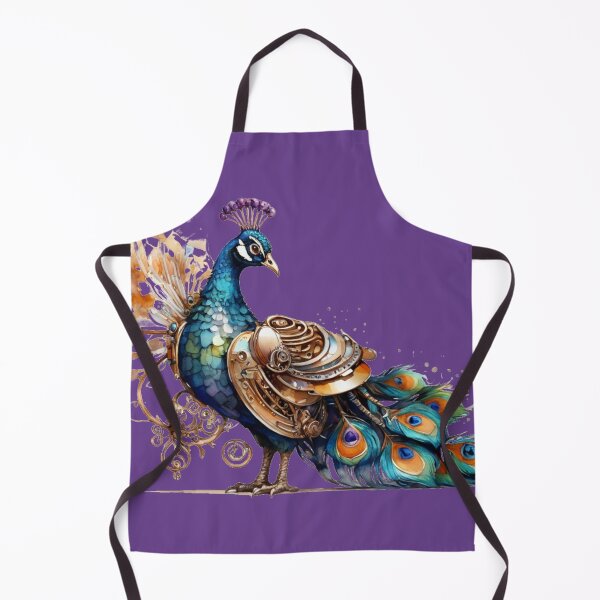 Item preview, Steampunk peacock – watercolor with gears & mechanical details designed and sold by Rose Design & Photos.