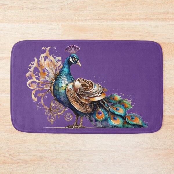 Item preview, Steampunk peacock – watercolor with gears & mechanical details designed and sold by Rose Design & Photos.
