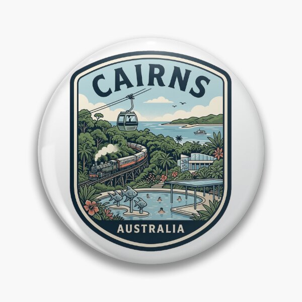 Item preview, Cairns Australia Tropical Rainforest Esplanade Travel Badge designed and sold by k3rstman1.