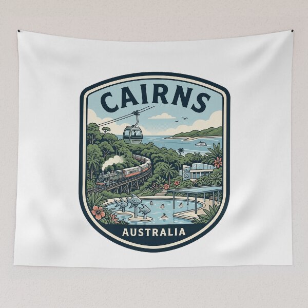 Item preview, Cairns Australia Tropical Rainforest Esplanade Travel Badge designed and sold by k3rstman1.