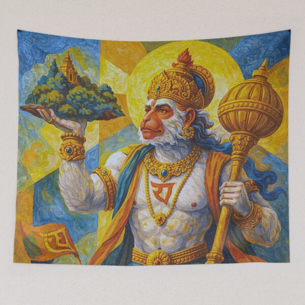Item preview, Hanuman Spirit of Courage Painting - Hindu deity of Sacred Strength. designed and sold by GalleryKauffeld.