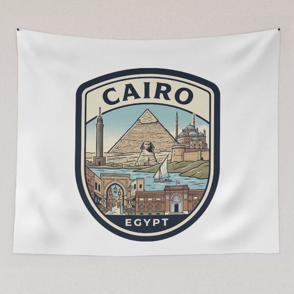 Item preview, Cairo Egypt Vintage Travel Badge Illustration designed and sold by k3rstman1.