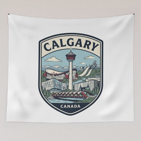 Item preview, Calgary Canada Vintage Travel Shield Landmark designed and sold by k3rstman1.
