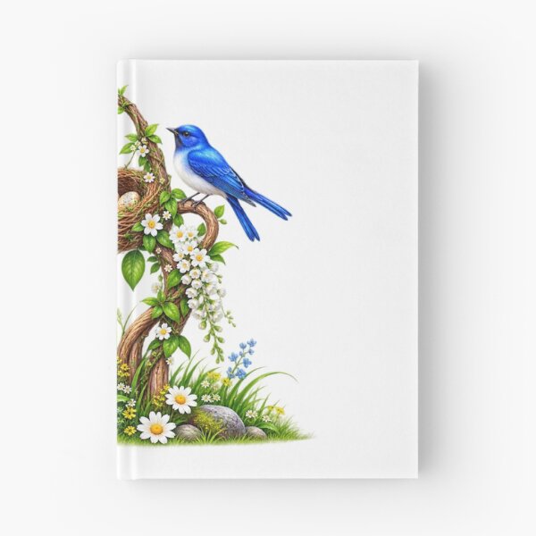 Item preview, Blue Bird Nest Floral Nature Design – Beautiful Garden Bird Artwork designed and sold by Reshmakhan.