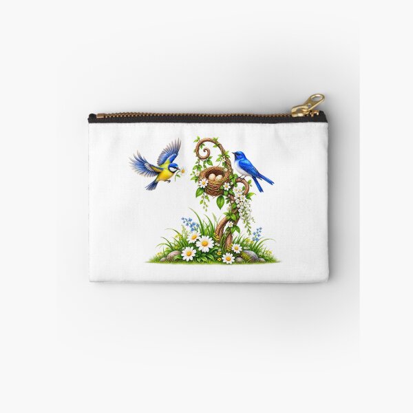 Item preview, Blue Bird Nest Floral Nature Design – Beautiful Garden Bird Artwork designed and sold by Reshmakhan.