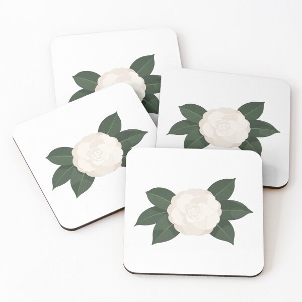 Item preview, Minimalist White Camellia Floral - Elegant Dark Botanical Art designed and sold by Dzblack.