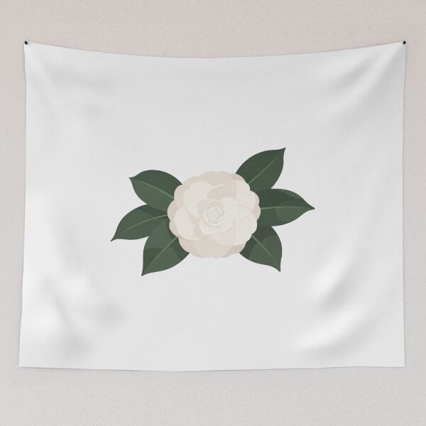 Item preview, Minimalist White Camellia Floral - Elegant Dark Botanical Art designed and sold by Dzblack.