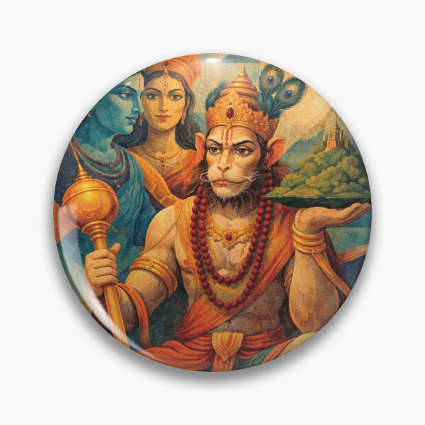 Item preview, Hindu deity Hanuman - Meditation and Devotion Painting designed and sold by GalleryKauffeld.
