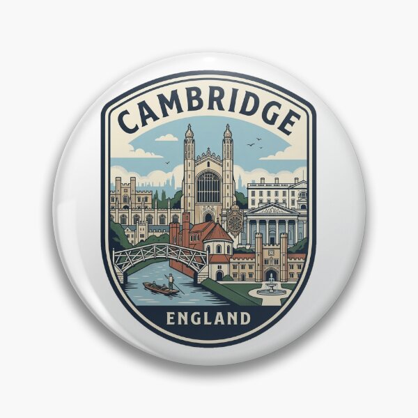 Item preview, Vintage Cambridge England Travel Badge Illustration designed and sold by k3rstman1.