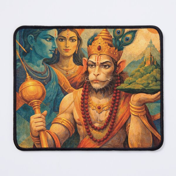 Item preview, Hindu deity Hanuman - Meditation and Devotion Painting designed and sold by GalleryKauffeld.
