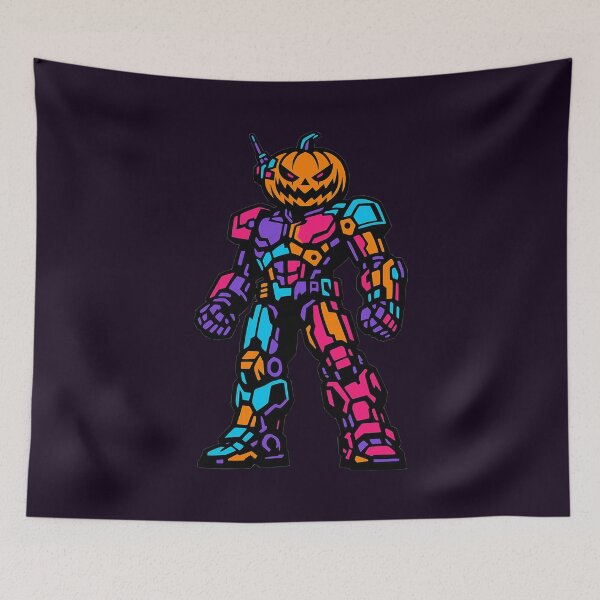 Item preview, Neon Cyberpunk Pumpkin Reaper Enforcer designed and sold by KungPowUnicorn.