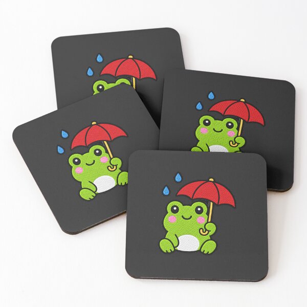 Item preview, Cute Frog with Red Umbrella Kawaii Embroidery Patch designed and sold by ColorSplash123.