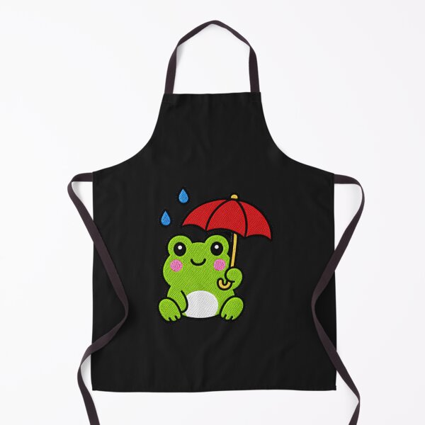 Item preview, Cute Frog with Red Umbrella Kawaii Embroidery Patch designed and sold by ColorSplash123.