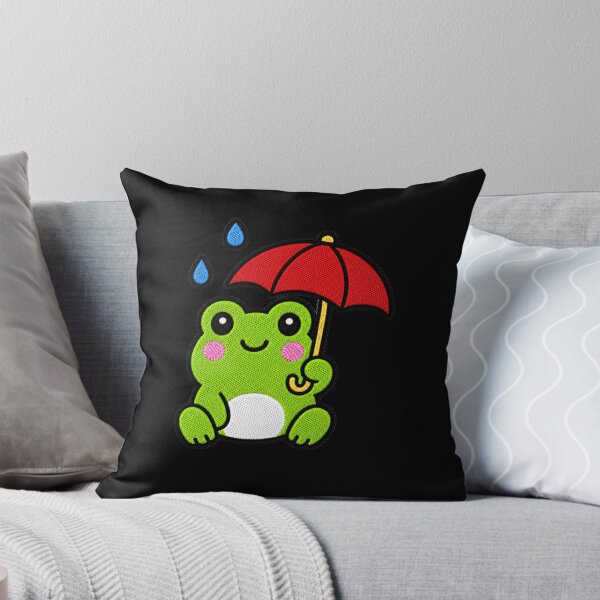 Item preview, Cute Frog with Red Umbrella Kawaii Embroidery Patch designed and sold by ColorSplash123.