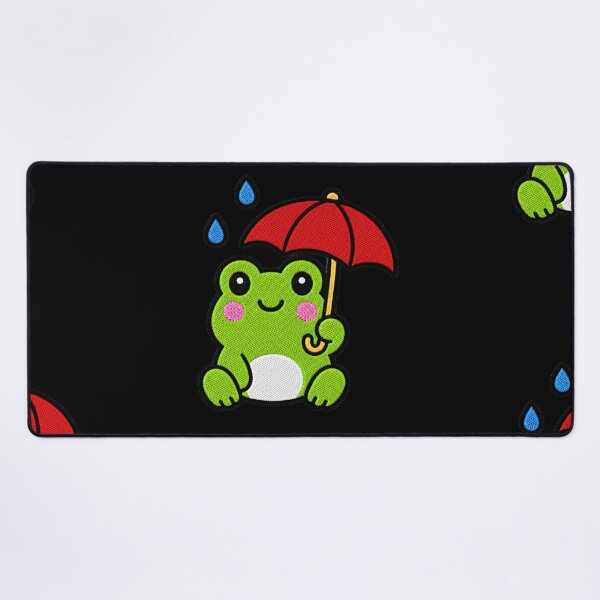 Item preview, Cute Frog with Red Umbrella Kawaii Embroidery Patch designed and sold by ColorSplash123.