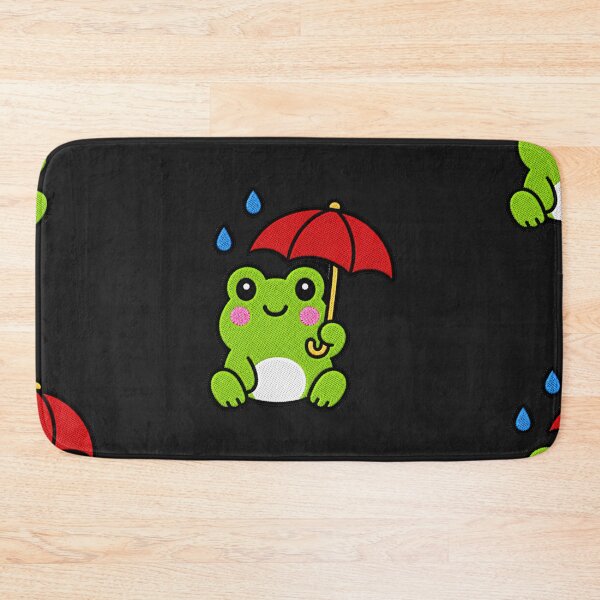 Item preview, Cute Frog with Red Umbrella Kawaii Embroidery Patch designed and sold by ColorSplash123.