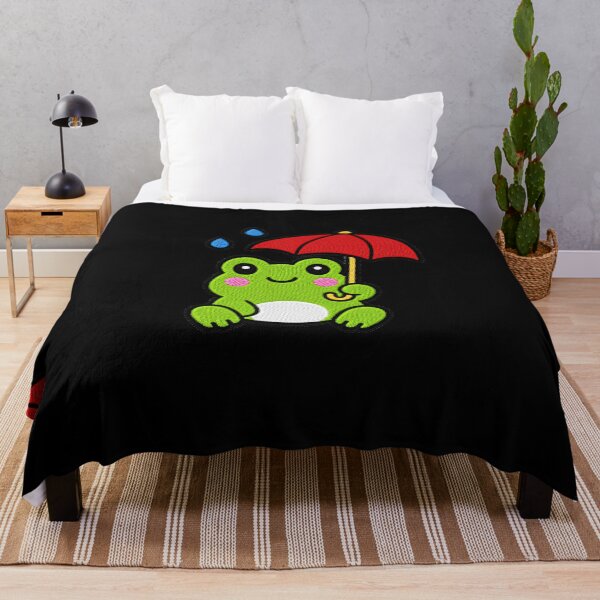 Item preview, Cute Frog with Red Umbrella Kawaii Embroidery Patch designed and sold by ColorSplash123.