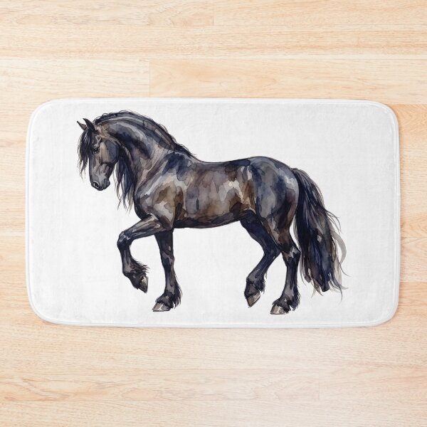 Item preview, Friesian Dressage Horse Watercolor Painting designed and sold by Rutvain.