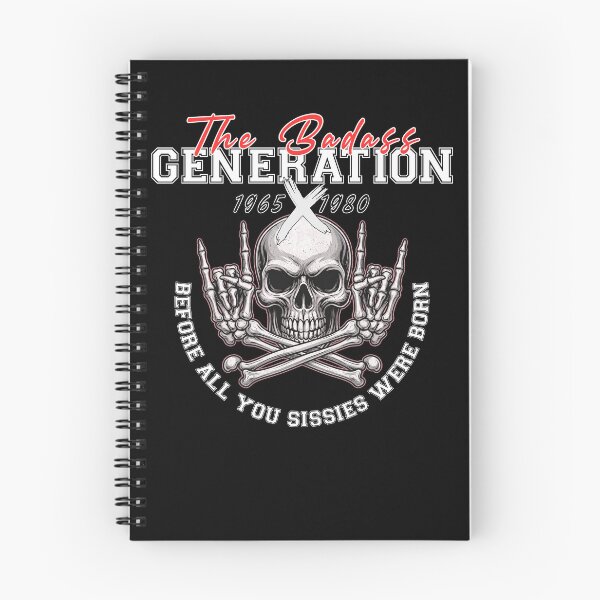Item preview, Gen X 1965-1980 Rocker Skull - The Badass Generation Biker Slogan designed and sold by Jawoahl.