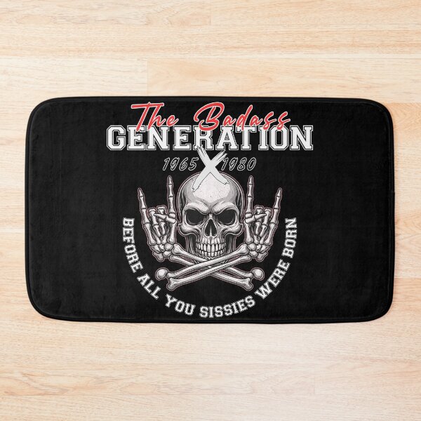 Item preview, Gen X 1965-1980 Rocker Skull - The Badass Generation Biker Slogan designed and sold by Jawoahl.