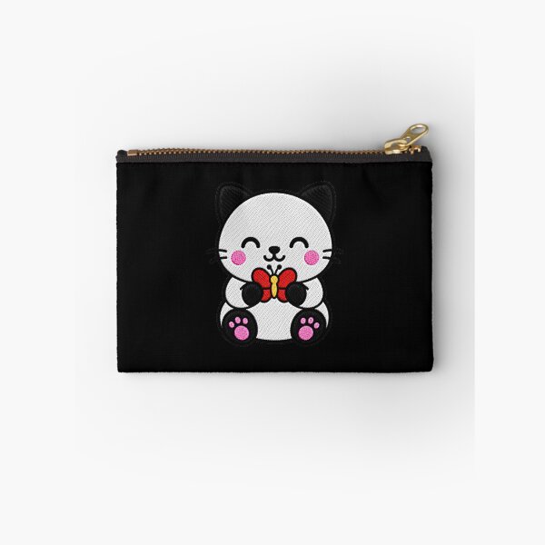 Item preview, Cute Cat Holding Butterfly Kawaii Embroidery Patch designed and sold by ColorSplash123.