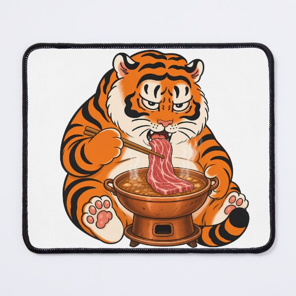 Item preview, Chubby Tiger Licking Hot Pot Beef Slice designed and sold by aigcx.