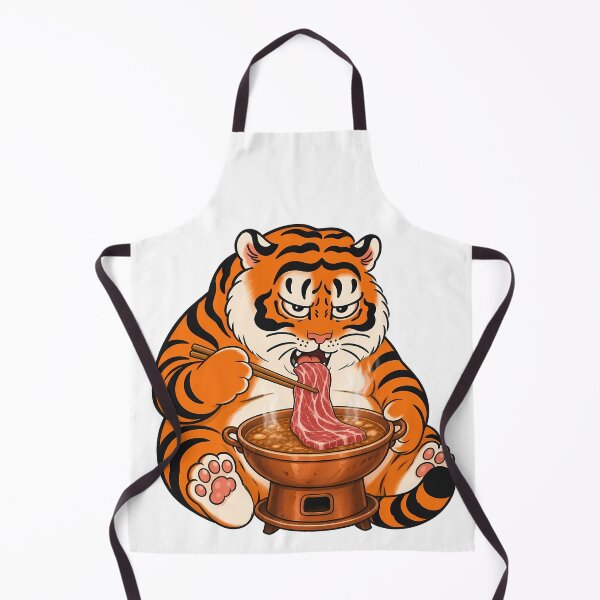 Item preview, Chubby Tiger Licking Hot Pot Beef Slice designed and sold by aigcx.