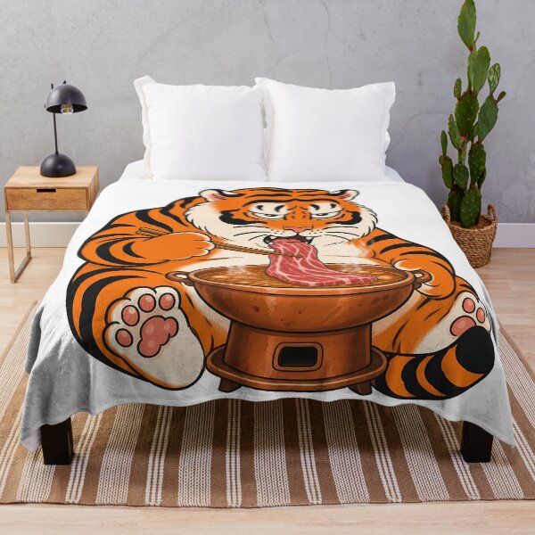 Item preview, Chubby Tiger Licking Hot Pot Beef Slice designed and sold by aigcx.