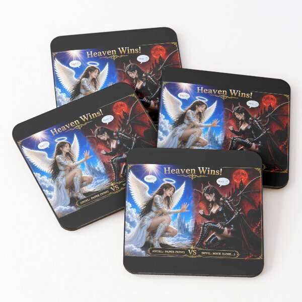 Item preview, Heaven Wins! Angel vs Devil Rock Paper Scissors designed and sold by Kurekou Lab.